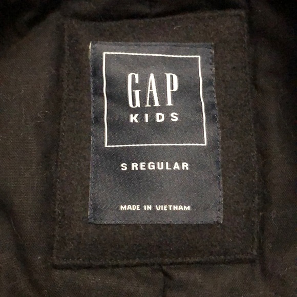 GAP boys EUC Quilted, warm deep navy blue pea coat - Picture 4 of 12